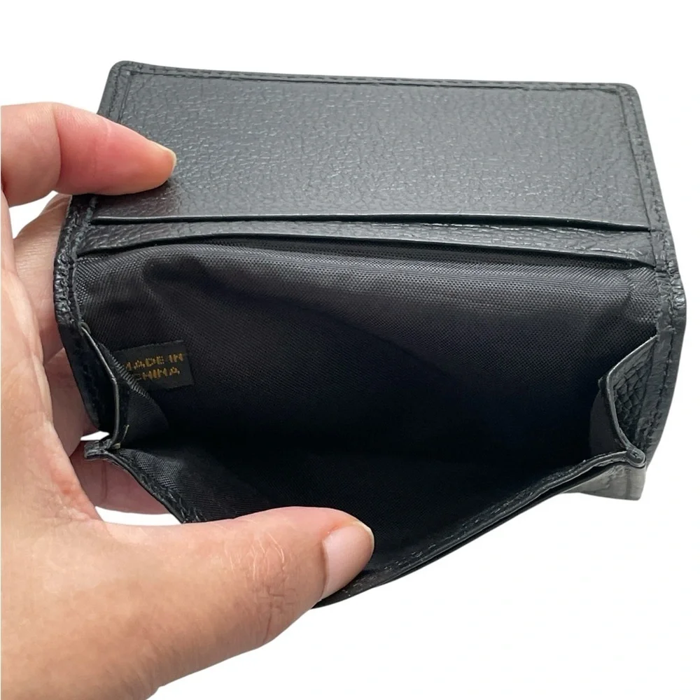 Golden Bear Black Leather Card Case